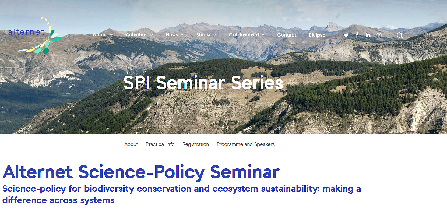 Screenshot webpage: Alternet Science Policy Seminar